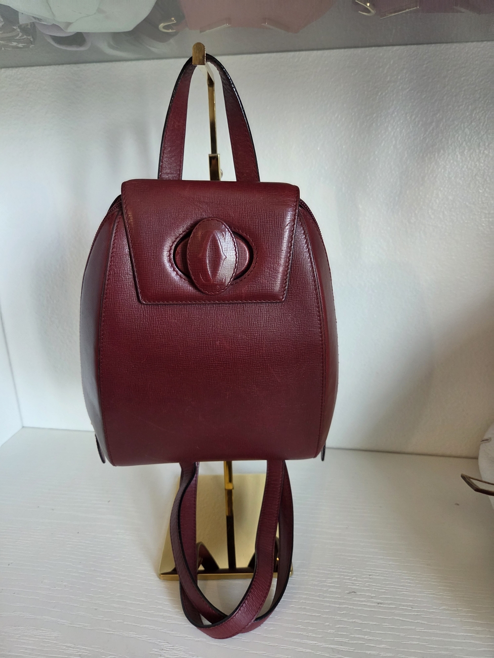 Cartier Burgundy Leather Backpack